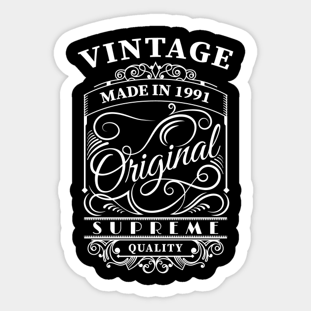 Vintage made in 1991 Sticker by captainmood